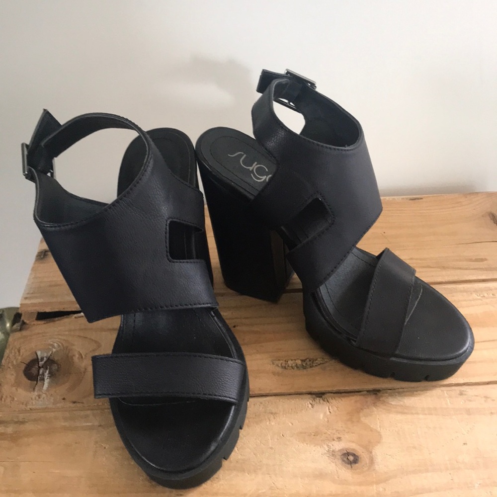 Black SUGAR PLATFORM HEELS